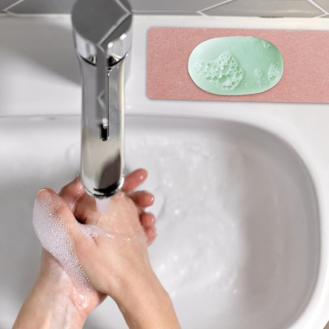 Diatomite Tray - Anti-Slip Quick-Dry Diatomaceous Stone Tray | Kitchen Soap, Water Absorbing Stone Used for Hand soap & Cups & Plants and Cosmetic Bottles
