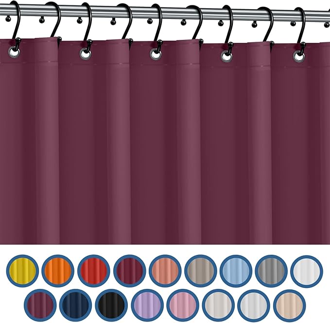 No Smell Shower Curtain Liner 72x72 Dark Purple - PEVA Plastic Shower Curtain for Bathroom, PVC-Free Waterproof Purple Shower Liner with Metal Grommets and Magnet-Weighted Bottom Hem - Washable Liner