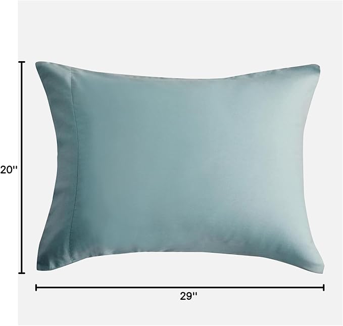 DOZ Pillowcase Set, 100% Viscose derived from Bamboo, Organically Grown, Buttery Soft, Silky, Breathable, Cooling, Oeko-TEX, High GSM, 2-Pack, Envelope Closure (Queen, Teal)