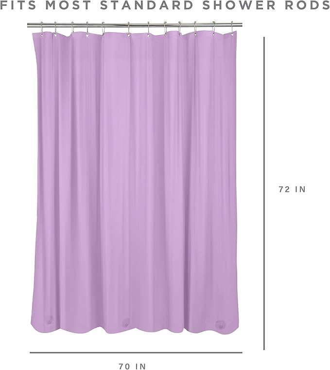 Bath Bliss PVC Heavy Weight Shower Curtain Liner | 4G | 70" x 72" | Rust Resistant Copper Grommets | Magnetic Hem | White