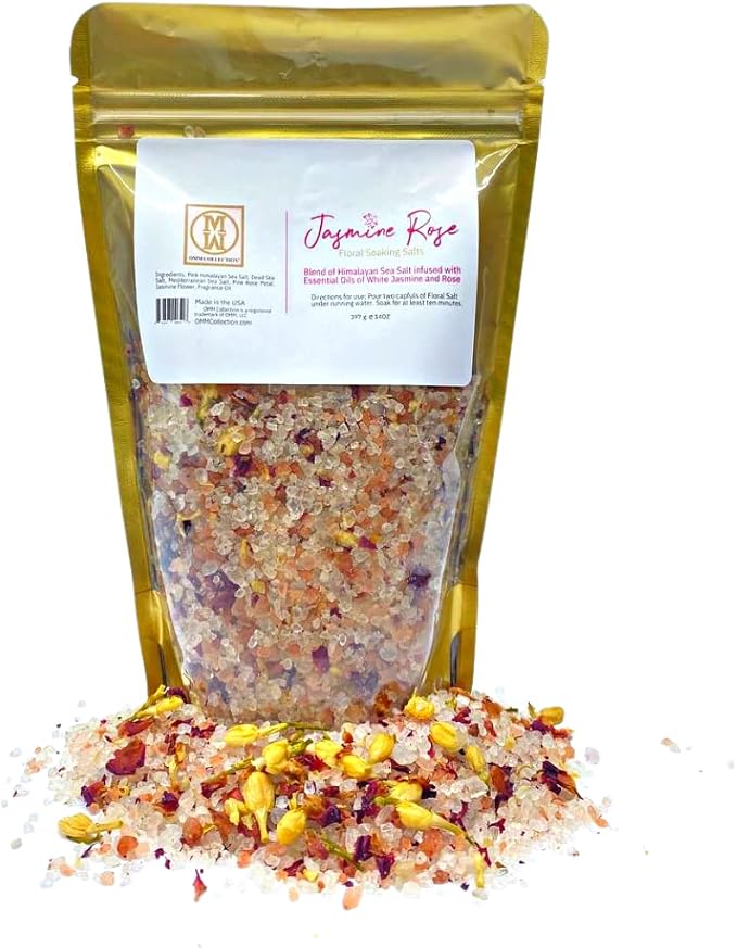 OMM Collection Floral Soaking Bath Salts Bag 14 oz (Jasmin Rose)