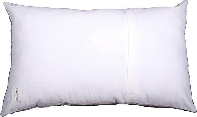 Trade Star 100% Cotton Mudcloth Pillow Cover Handloomed Spring Breathable Pillow Case Luxurious Rustic Rectangle Modern Framhouse Lumbar Bed Cushion Case (Grey Snow 14X22 INCHES)