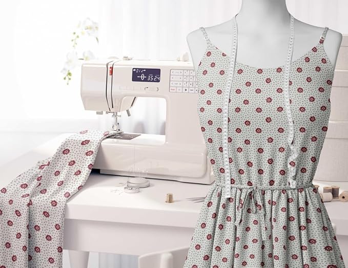 Soimoi Floral Print - White, Canvas Fabric Material - 56 Inch Wide, 1 Yard, Unstitched Fabric for Upholstery, Bags, Workwear and Outdoor Gear
