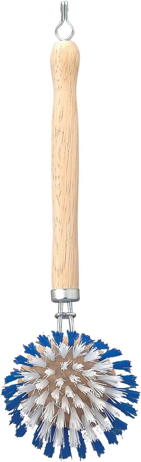 HIC Kitchen Dish Washing Vegetable Scrub Brush, Non-Scratch Nylon Bristles