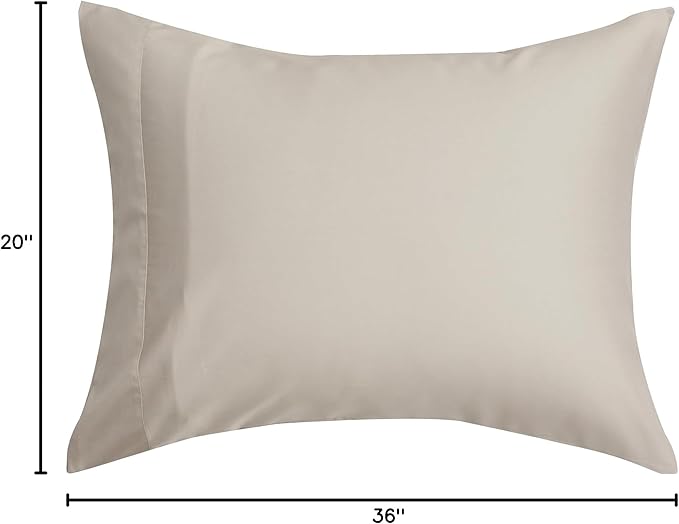 DOZ Pillowcase Set, 100% Viscose derived from Bamboo, Organically Grown, Buttery Soft, Silky, Breathable, Cooling, Oeko-TEX, High GSM, 2-Pack, Envelope Closure (King, Sand)