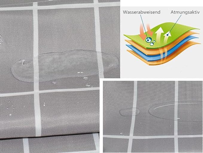 Premium Waterproof PEVA Shower Curtain, Bathroom Bathtub Curtain Liner with Rust Proof Metal Grommets and Hooks
