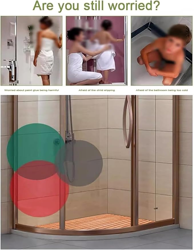 QWEASDF Natural Wooden Bath Mat,Duck Board,Wooden Shower Mat,Waterproof Non Slip Solid,Bathroom Bamboo Bath Mat,Use for Kitchen Bedroom Bathtub Toilet Doormat Pet Mat(90x100cm/36x39in)