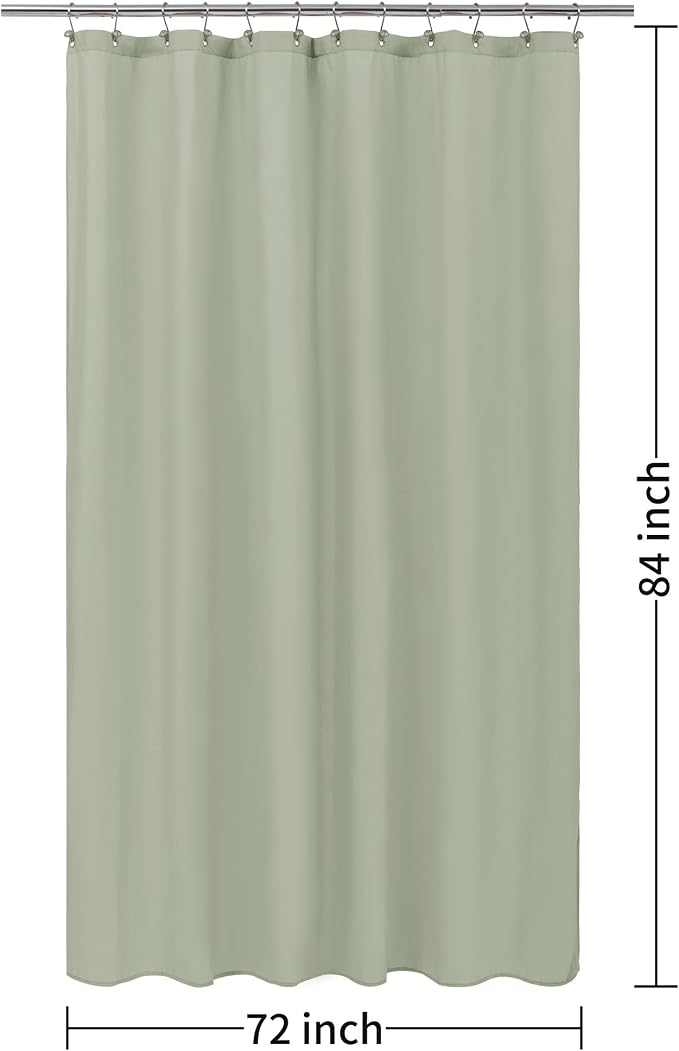 ALYVIA SPRING Extra Long Fabric Shower Curtain Liner Waterproof - 72" x 84", Soft & Lightweight XL Shower Curtain with 3 Magnets, Machine Washable - 72x84, Desert Sage