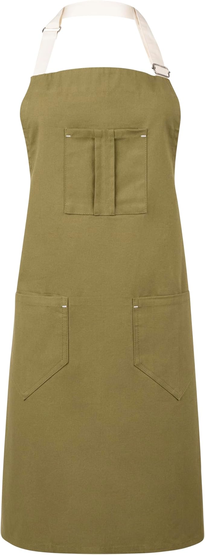 Cotton Canvas Apron for Women & Men – Adjustable Neck Strap & Waist Ties with Pockets