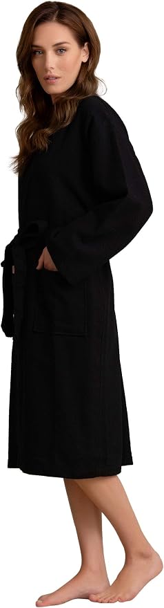 Women's Personalized Luxury Cotton Bathrobe-Customizable Waffle Lightweight Robe-Soft & Absorbent