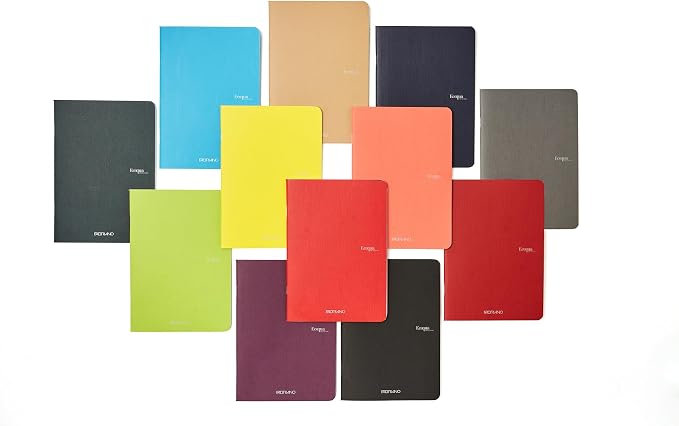 Fabriano Ecoqua Original Staple-Bound Notebook, 5.8" x 8.3", A5, Lined, 40 Sheets, Lime