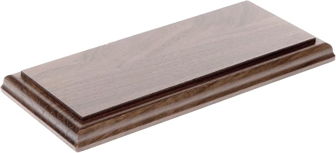 Plymor Solid Walnut Rectangular Wood Display Base with Ogee Edge, 10.75" W x 6.125" D x 0.75" H