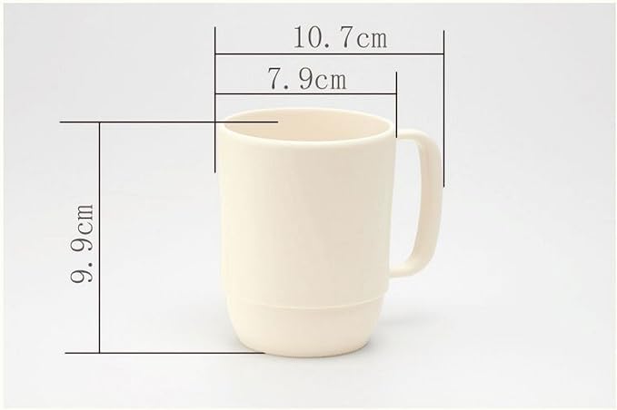 JapanBargain, Japanese Plastic Mug 6 Pack 12oz BPA-Free Non-Toxic Unbreakable Camping Coffee Tea Milk Juice Water Mug Made in Japan Dishwasher & Microwave Safe, White