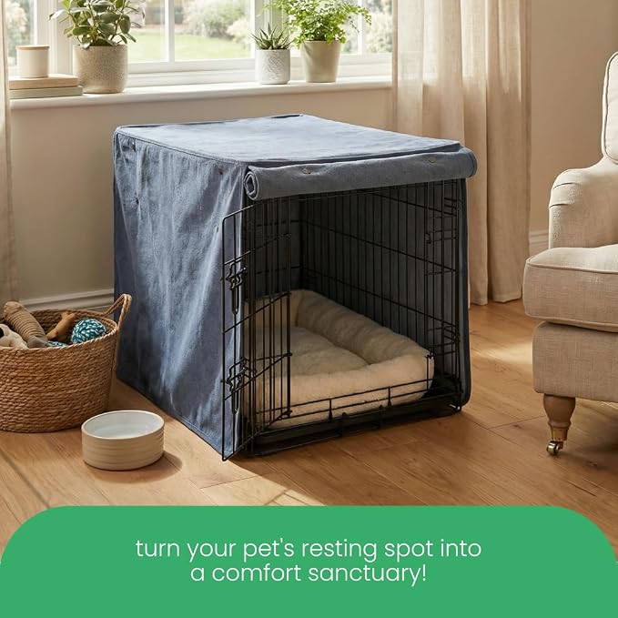 Molly Mutt Dragonstone Dog Crate Cover, GOTS-Certified 100% Organic Cotton Canvas Cover for Dog or Puppy Kennel and Cage, Washable, Free of Harmful Chemicals, Medium/Large, Fits 30"x19"x21" Crate