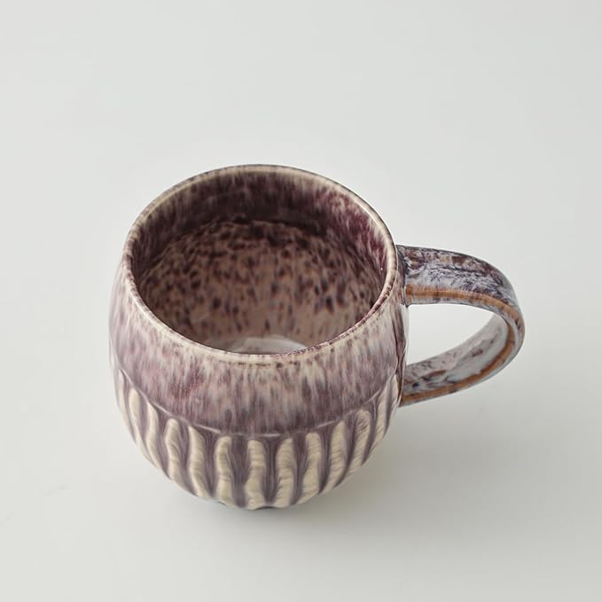 20oz Large Coffee Mug - Unique Handcrafted Look Ceramic Cup, Large Tea Mug, Microwave & Dishwasher Safe (Purple)