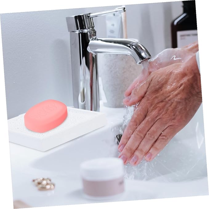 UKCOCO Diatomite Soap Dish Tray Natural Water Absorbent Soap Holder for Bathroom Easy to Clean and Maintain