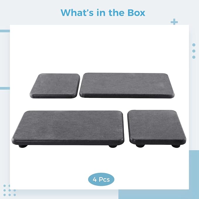 Natural Diatomite Stone Sink Trays Set Of 4, Quick-Dry Soap Dish, Sponge Holder, And Plant Coaster For Kitchen And Bathroom