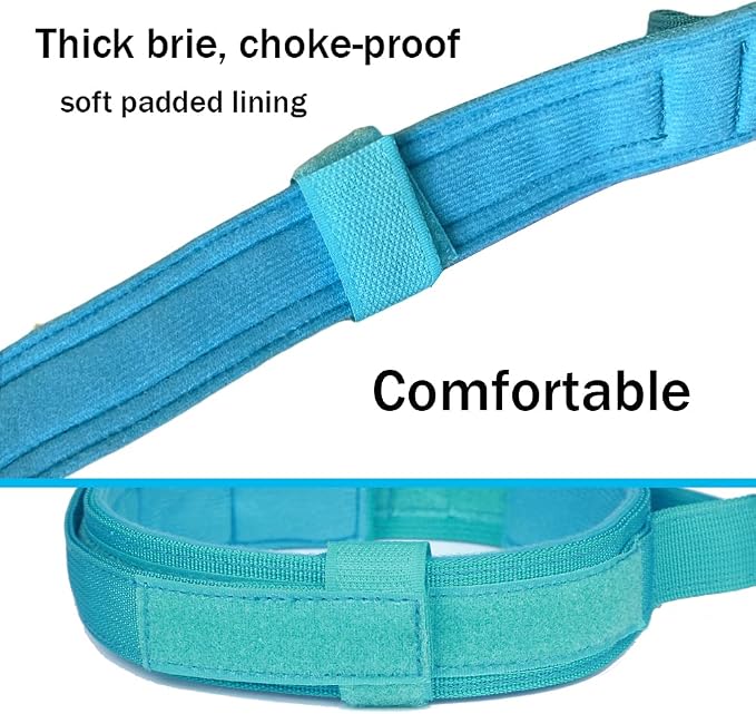 Tactical Dog Collar and Leash Set Adjustable Military Nylon Dog Collar with Control Handle and Heavy Duty Metal Buckle for Large Dogs(Blue XL
