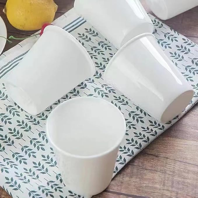 Paper Cup Design Ceramic Mug Eco-Friendly Reusable Cup, Minimalist Home & Office Use. (White & 280 ml)