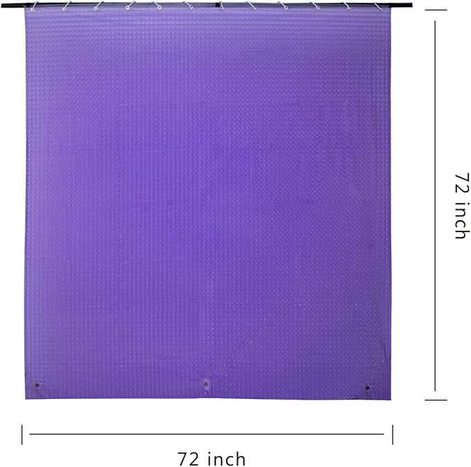 EVA Purple Shower Curtain Liner, 3D Plastic 5G Shower Liner with 12 Rustproof Metal Grommets and Weighted Magnets, Waterproof Duty for Bathroom 72 x 72