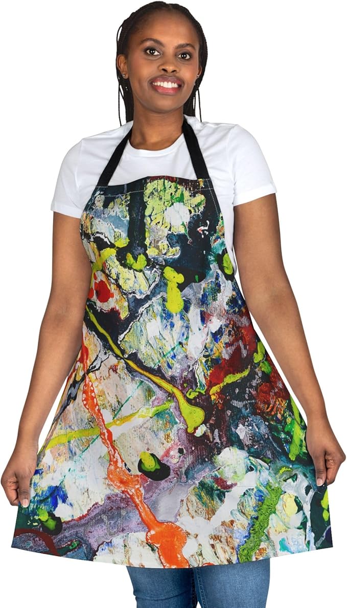 Colorful Graffetti Apron, 5-Color Straps (AOP)