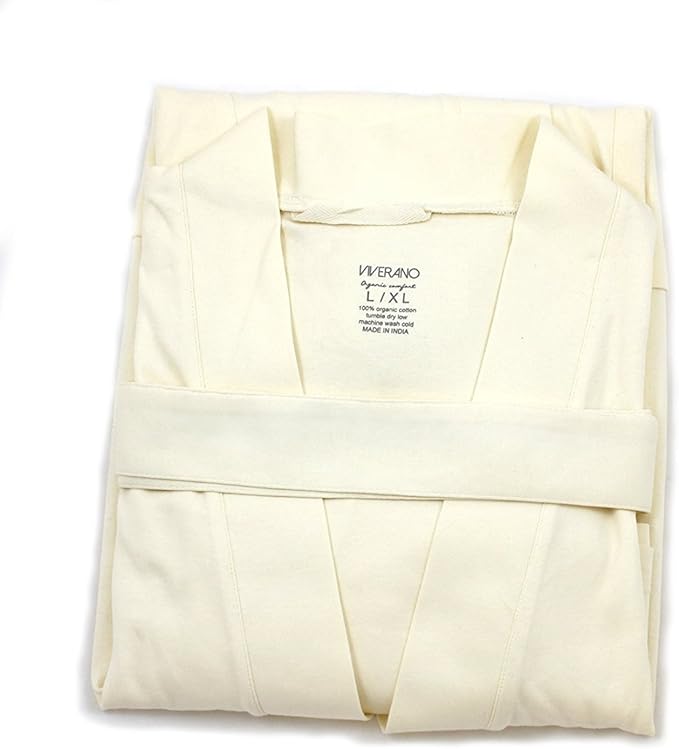 Women's Bathrobe Spa Robe, 100% Organic Cotton, Lightweight Super Soft Travel & Eco-Friendly (6 Colors)