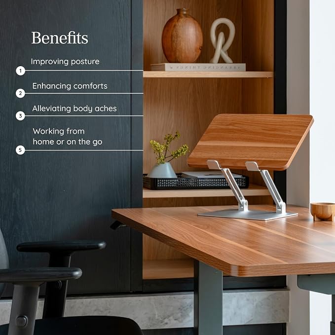 Branch Adjustable Laptop Stand, Portable Wooden Laptop Riser