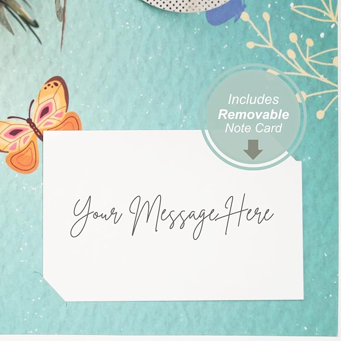 Paper Love Frndly, Butterflies Bouquet 3D Pop Up Card, For All Occasion, Mothers Day, Love, Thank You, Just Because -100% Recycled and Eco-Friendly, Handmade, 8" x 6" Cover -with Removable Note Tag