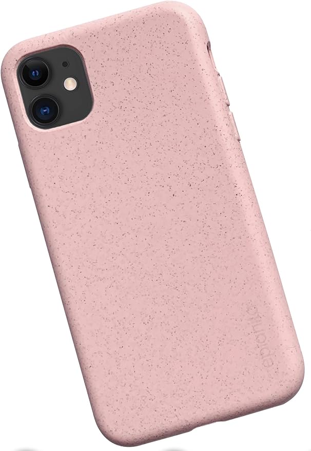 eplanita Eco Mobile Phone Case Compatible with iPhone 11, Plant Fiber, Drop Protection Cover, Durable and Sustainable (for iPhone 11, Pink)
