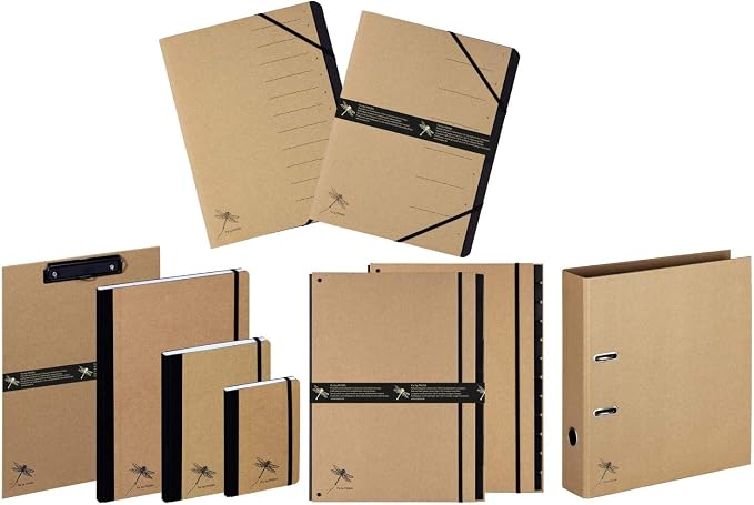 Pagna Pure A4 Recycled Kraft Paper Cover Embossed 192 Pages of Squared Paper