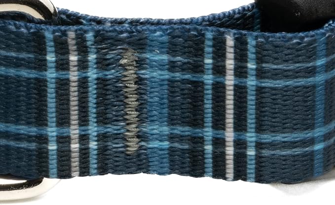 Country Brook Petz - Navy Plaid Everyday Dog Collar and Leash - Plaid and Argyle Collection Featuring Charming Designs (1 Inch, Extra Large)
