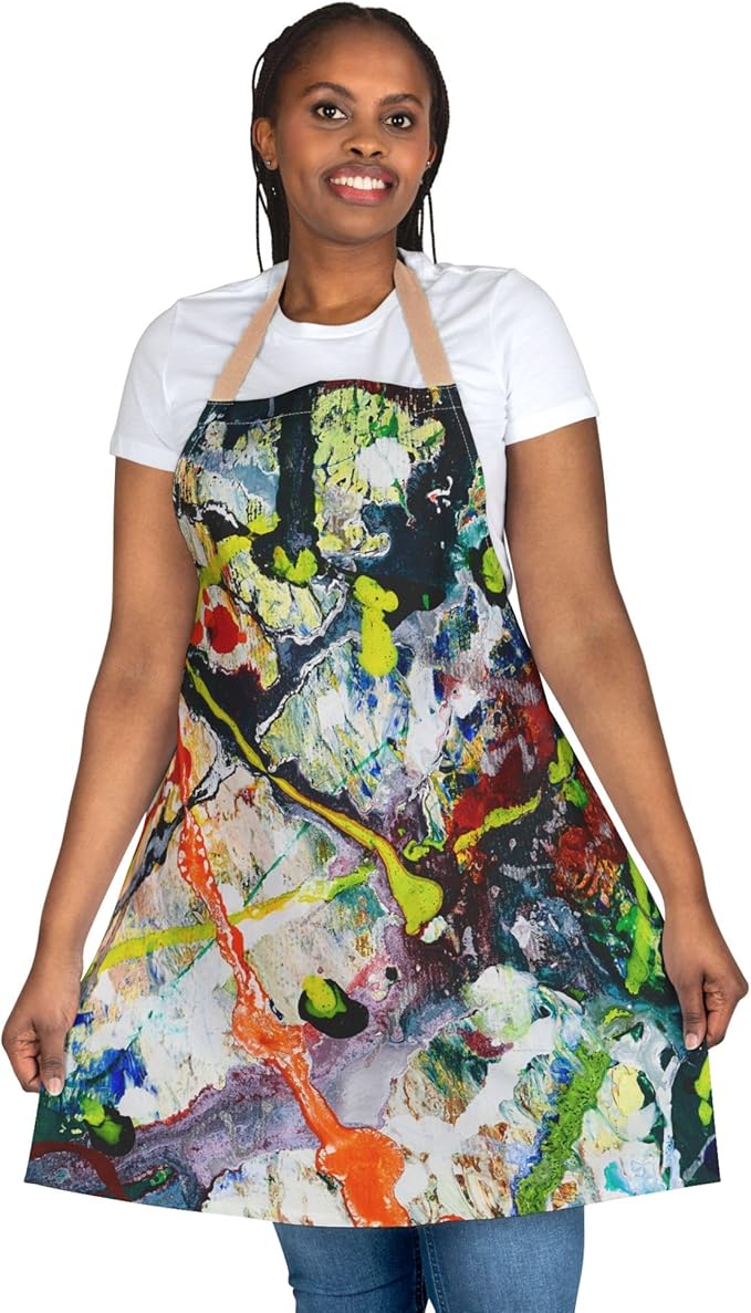 Colorful Graffetti Apron, 5-Color Straps (AOP)