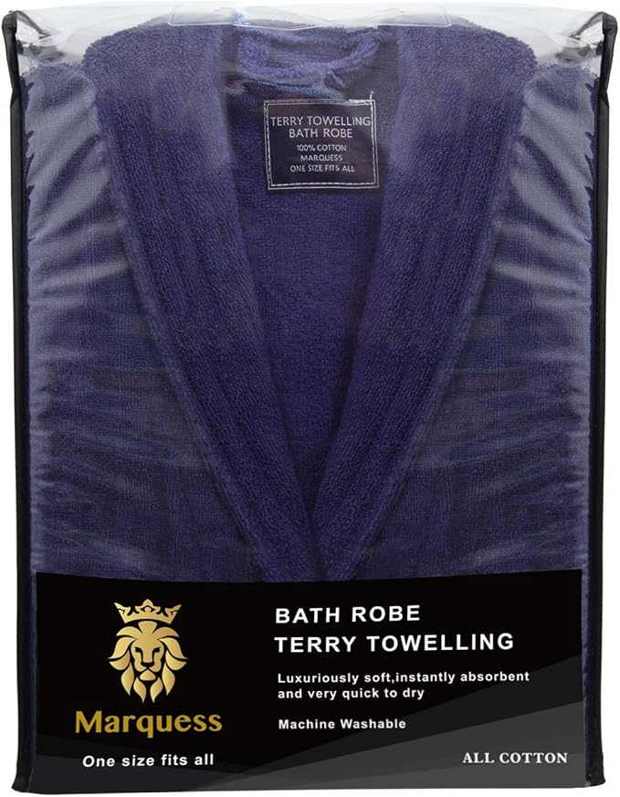 Marquess All-Cotton Bathrobe Thick Plush Cloth Housecoat Terry Toweling, Sweat Steaming Clothes Comfortable & Warm