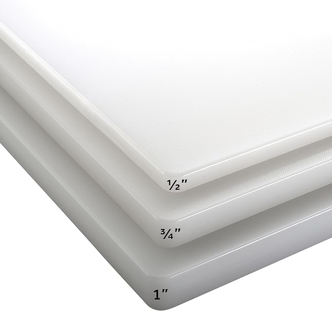 Winco Heavy-Duty Plastic Cutting Board, 12" x 18" x 3/4", White