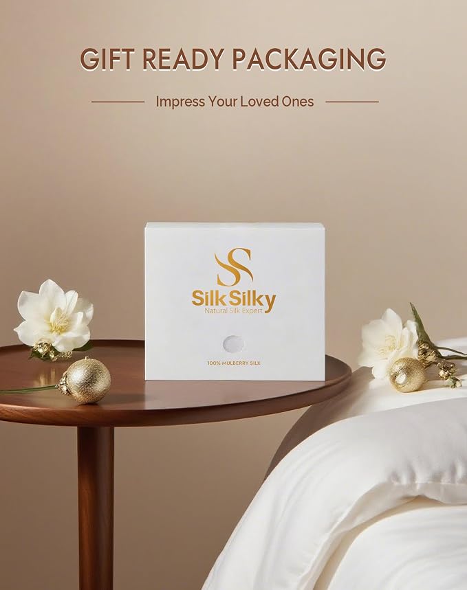 SilkSilky 100% Mulberry Silk Pillowcase - Pure 22 Momme High-Grade 6A Fibers for Hair & Skin, Hidden Zipper, Natural, Organic, Breathable & Cooling Pillow Case (King 20''x36'', Darkgray)