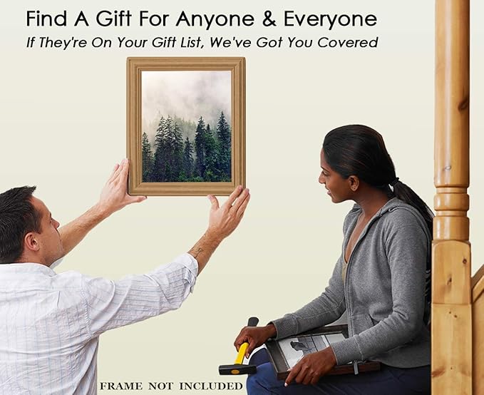 Buzz Unplugged Foggy Forest Abstract Wall Art: Minimalist, Aesthetic & Boho Wall Art for Home, Office, Bedroom & Living Room Decor - Unframed Posters 8x10