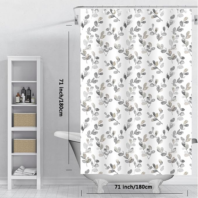 Shower Curtain Liner, 5G Shower Liners with 12 Rustproof Metal Grommets and Weighted Magnets, Waterproof Duty Shower Curtains for Shower Bathroom 72 x 72