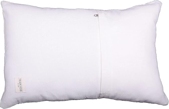 Trade Star Authentic Body Pillowcase Pure Cotton Case 100% Cotton Throw Decorative Cushion Covers Handloomed Oblong Pillow Cover Indian Decorations for Sofa Couch (Ivory NOVA 12X18 INCHES)