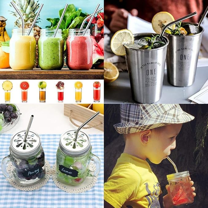 50-Pack Stainless Steel Straws,Super Long 10.5 Inch Drinking Metal Straws for 30oz/20oz Tumblers Yeti Cups Travel Mugs,Reusable Rustproof Dishwasher Safe (All straight 50pcs -10.5" Rainbow)
