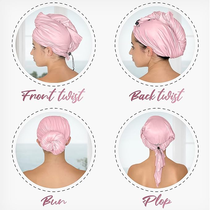 Microfiber Hair Towel Wrap with Wet & Dry Detangling Brush – Fast Drying Anti-Frizz Hair Drying Turban for Curly, Wavy and Straight Hair – Gentle Absorbent Hair Care for Women, Girls and Kids