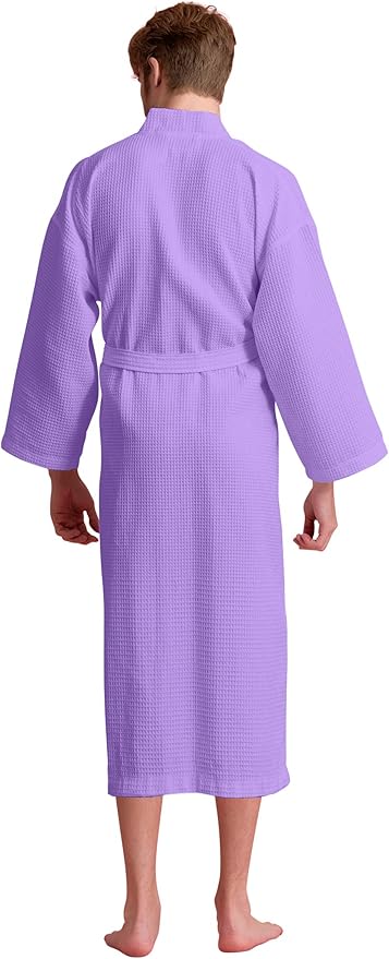 Soft Touch Linen Men's Cotton Waffle Bathrobe, Luxurious & Lightweight, Comfortable & Absorbent, Softness, Fast Dry,