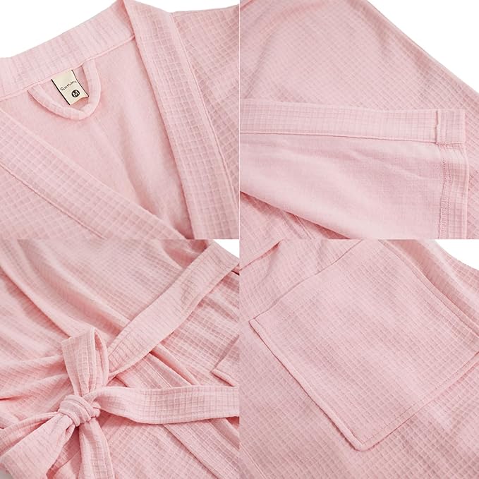 Women's Robes Luxury cotton Lightweight Summer Long Plus Size BathRobes for Women Soft Kimono Spa Knit Waffle Robes