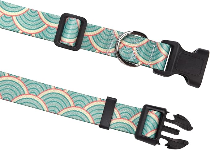 MarukoPet Dog Collar, Adjustable for Small Medium Large Dogs Puppy, Cute Design with Bohemia Floral Tribal Geometric Patterns Boys Girls Dog Collar(Sector-XS)