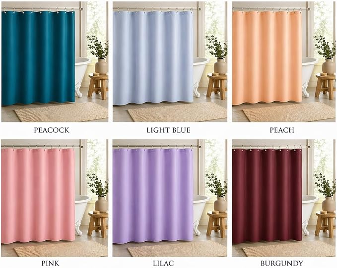 Home Expressions Brooklyn Bath & Co. Premium PEVA Shower Curtain Liner – Beige, 70 x 72 Inch, Waterproof Heavy Duty Shower Liner with Grommets & 3 Magnets (Burgundy-1)