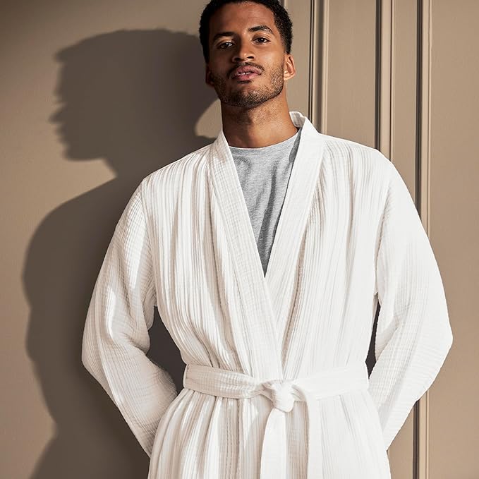 BOLL & BRANCH Dream Robe - 100% Organic Cotton - Ultra Soft, Lightweight, Breathable, and Pre Shrunk - Unisex