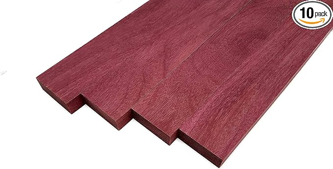 Woodchucks Wood 3/4 Inch x 2 Inch x 16 Inch Solid Purpleheart Hardwood Lumber as Cutting Board Wood Boards (10 Pack)