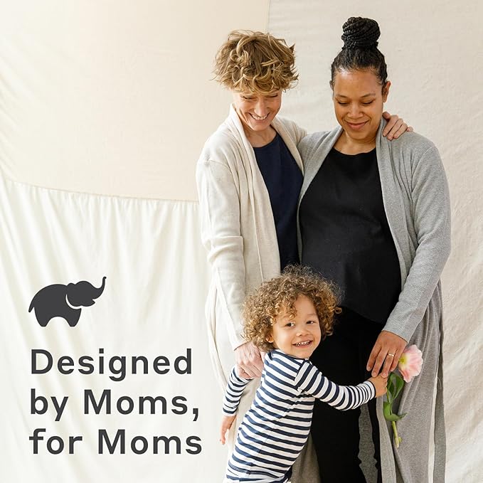 monica + andy Women's Robe, 100% Organic Women's Clothing for Labor & Delivery, Maternity Clothes, Postpartum Nightgown