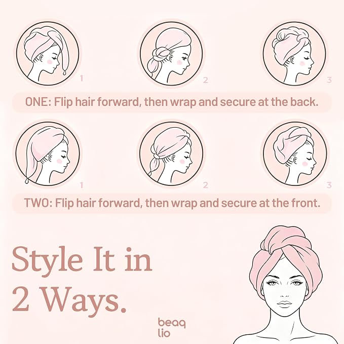 Microfiber Hair Towel Wrap, 4 Pack Floral Fast Drying Hair Towels for Women, Soft Lightweight Quick Dry Turban for Curly & Long Hair, Coral Fleece Hair Towel Wrap Set