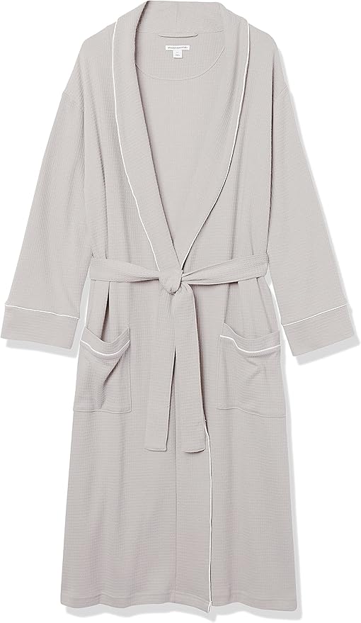Amazon Essentials Men's Lightweight Cotton Waffle Bathrobe (Available in Big & Tall)