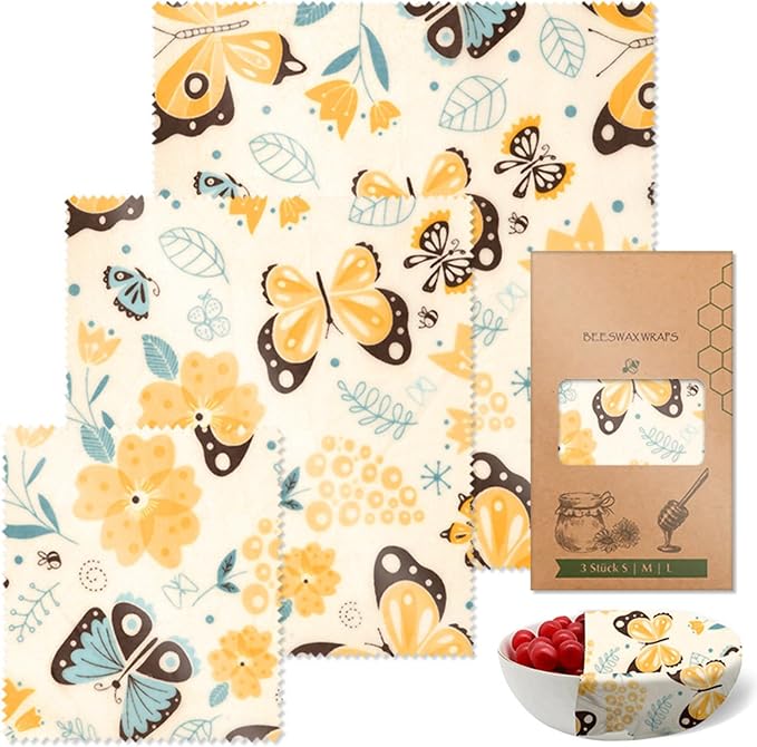 Sustainable Food Preservation With 3 Natural Beeswaxs Cloth Wraps Washable And Reusable Portable Kitchen Supplies